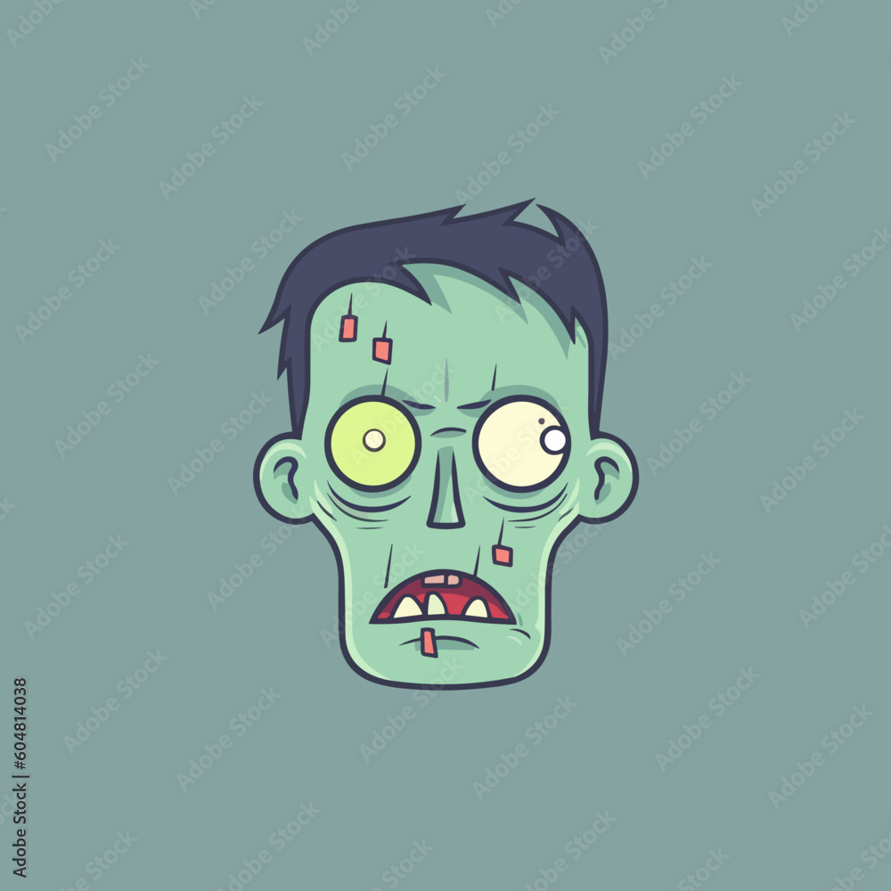 zombie fantasy avatar minimalistic flat vector art symbol / logo, calm pastel colours zombie fantasy avatar minimalistic flat vector art symbol / logo, calm pastel colours