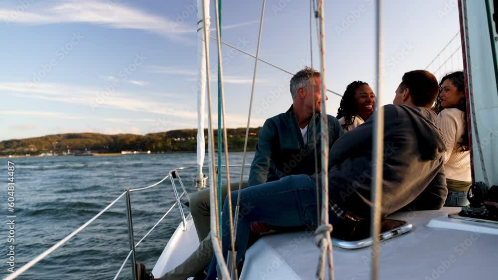 African American Latino Gay Caucasian couples on sailboat sunset San Francisco African American Latino Gay Caucasian couples on sailboat sunset San Francisco