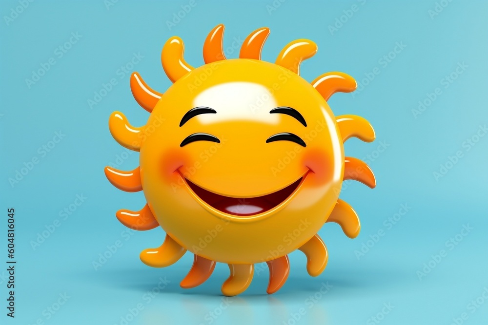 Smiley Faced Sun The Cartoon Character. AI