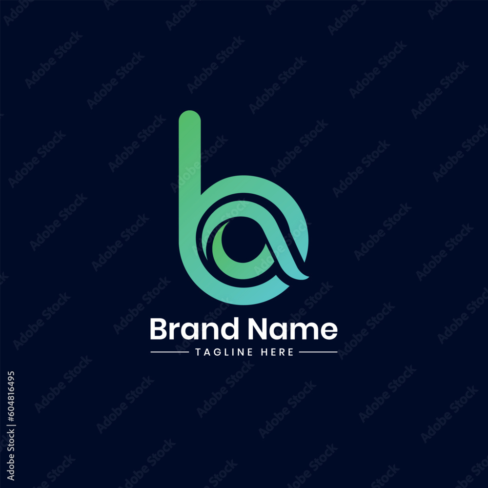 Modern unique creative AB logo design, Logotype BA initial based vector icon. Pro Vector  - obrazy, fototapety, plakaty 