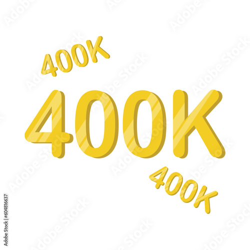 400K letters. 400K followers token of thanks. Celebration 400000 subscribers banner.