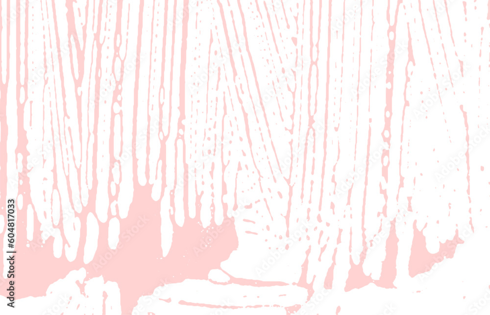 Grunge texture. Distress pink rough trace. Fair background. Noise dirty grunge texture. Impressive artistic surface. Vector illustration.