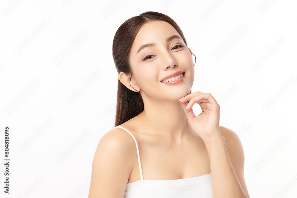 Beautiful young asian woman with clean fresh skin on white background, Face care, Facial treatment, Cosmetology, beauty and spa, Asian women portrait. Beautiful young asian woman with clean fresh skin on white background, Face care, Facial treatment, Cosmetology, beauty and spa, Asian women portrait.