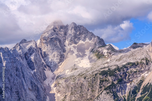 View from Slemenova   pica  1911 m  in the Julian Alps  Slovenia  to Jalovec  2643 m .