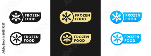 Frozen food label or Frozen food sign vector isolated in flat style. Best Frozen food label for product packaging design element. Simple Frozen food sign for packaging design element.