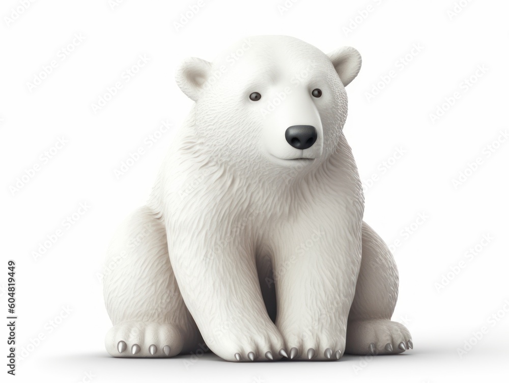 White polar bear isolated on a white background Created with Generative AI technology White polar bear isolated on a white background Created with Generative AI technology