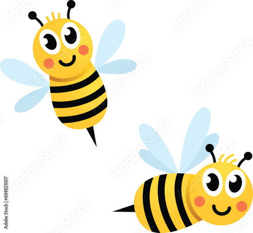 Cute Bee Vector Illustration © Pritam