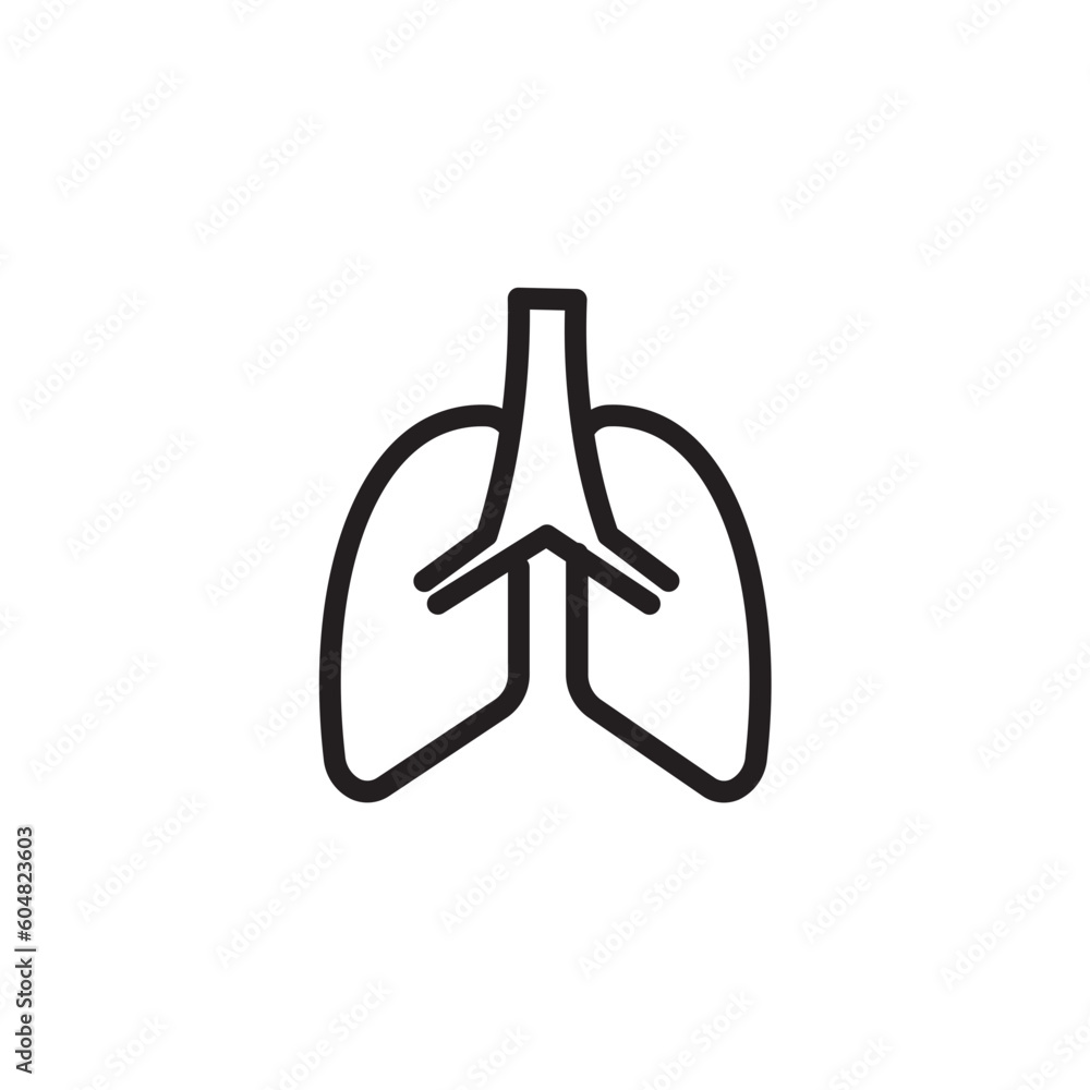 Breath Cancer Lungs Outline Icon Breath Cancer Lungs Outline Icon
