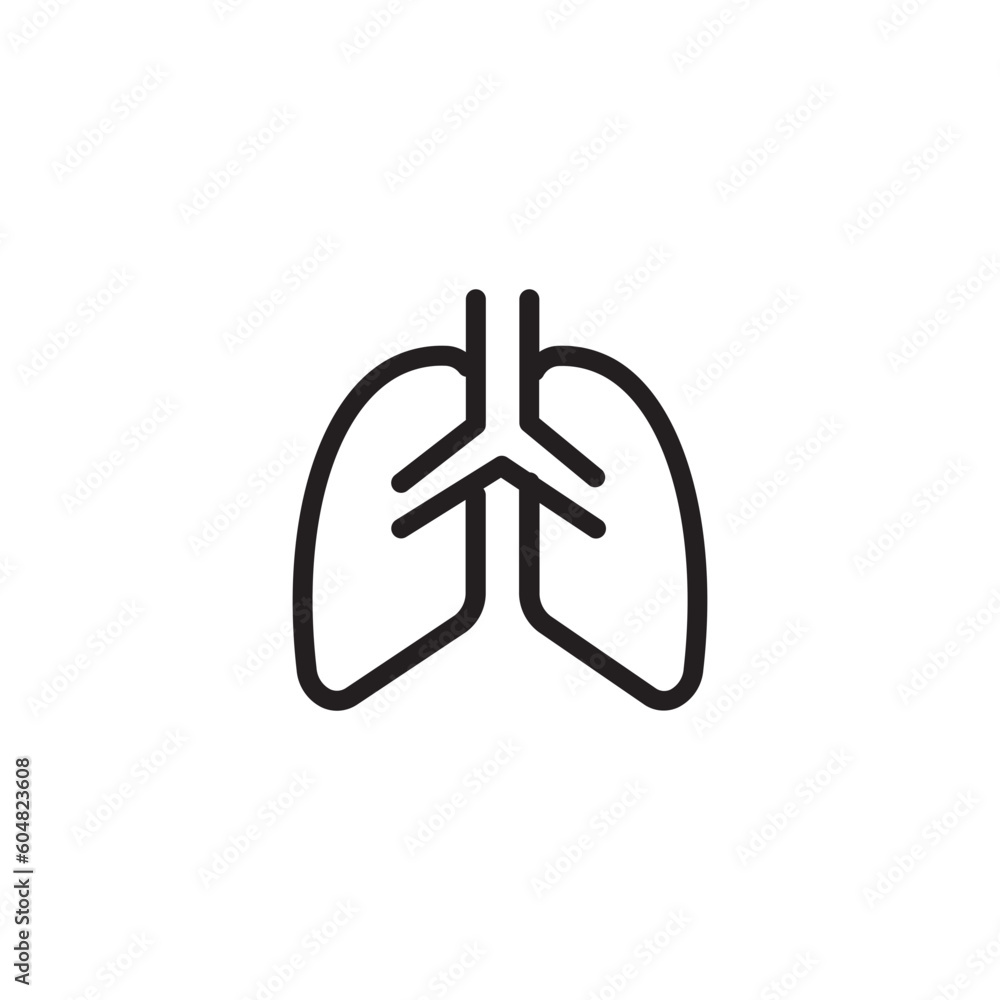 Breath Cancer Lungs Outline Icon Breath Cancer Lungs Outline Icon