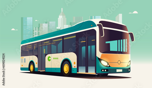 city bus vehicle modern public transport urban and countryside traffic comfortable moving concept