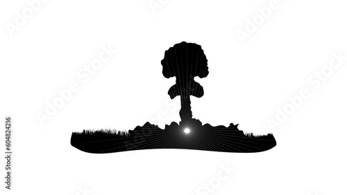 Nuclear explosion silhouette