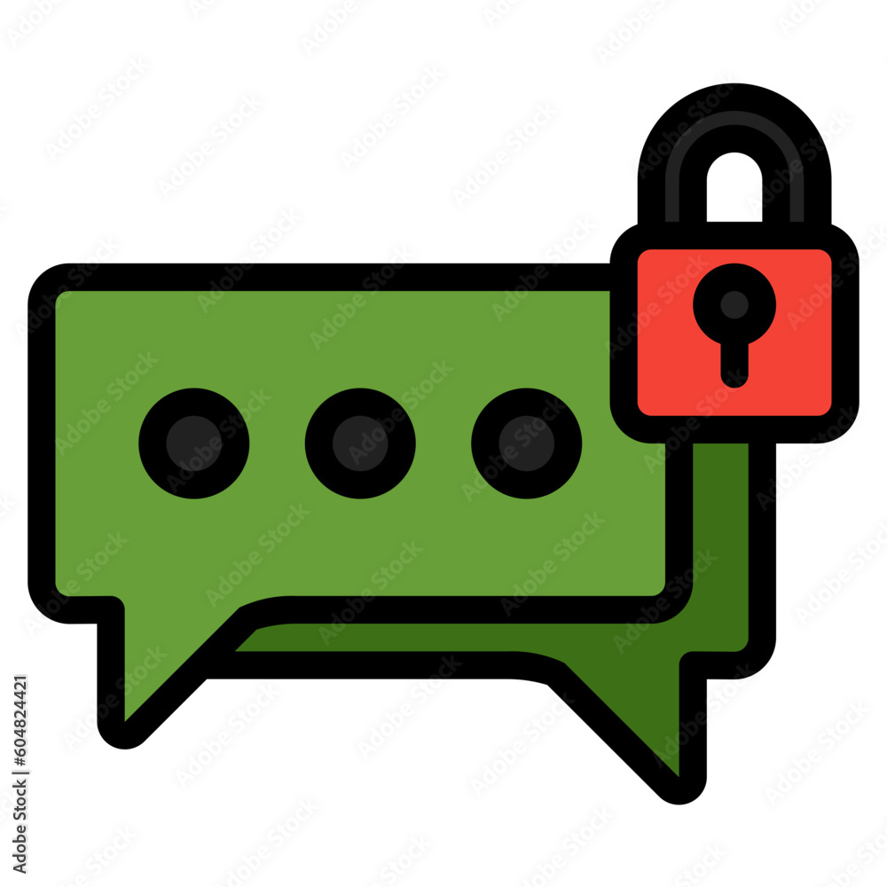 Chat protection icon in filled line style, use for website mobile app presentation Chat protection icon in filled line style, use for website mobile app presentation