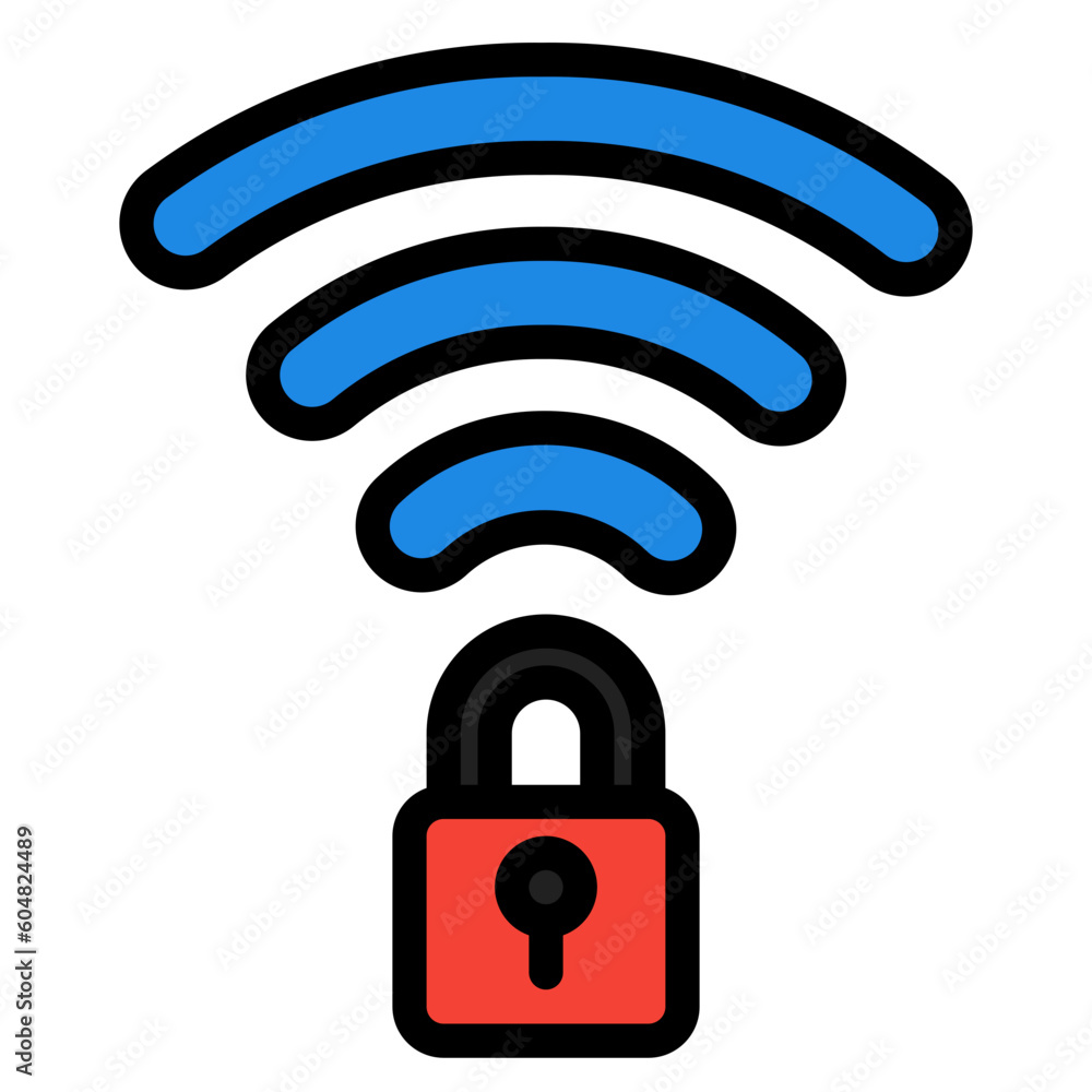 Wifi connection icon in filled line style, use for website mobile app presentation Wifi connection icon in filled line style, use for website mobile app presentation