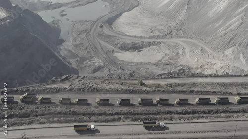 Drone view of open-cast coal mines at Gevra in Chhattisgarh, India.