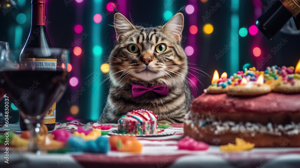 Kitten celebrating birthday by Ai Art Kitten celebrating birthday by Ai Art