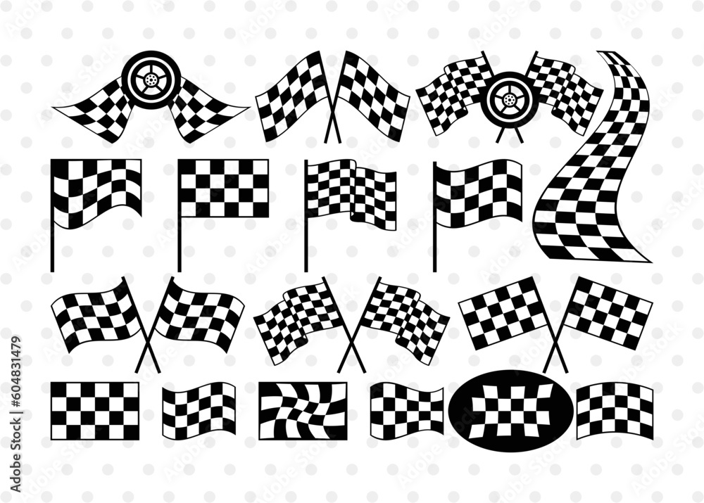 Racing Flag SVG Cut Files Racing Flag Silhouette Racing Svg Start