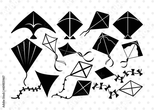 Kite SVG Cut Files | Kite Silhouette | Flying Kite Svg | Kids Svg | Kite String Svg | Wind Kite Svg | Graduate Bundle
