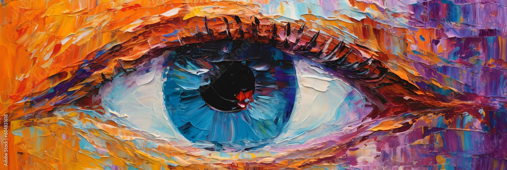 colorful eye painting, generative ai