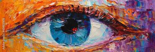 colorful eye painting  generative ai