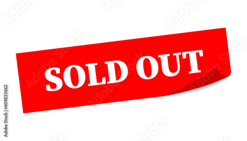 Sold out square sticker banner. Sold out - grunge label. Sold out stamp. Vector illustration