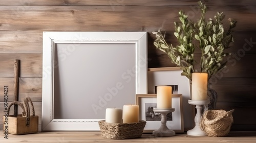 Blank photo frame on table © ZEKINDIGITAL