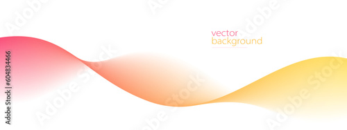 Flowing color curve shape with soft gradient vector abstract background, relaxing and tranquil art, ease and tranquil image.