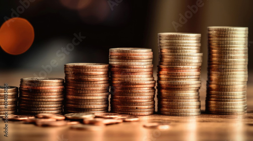 Financial investment stack of coins for financial investor