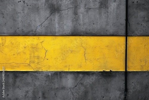 Abstract architecture grey yellow concrete wall and lines Generative AI © ChaoticMind