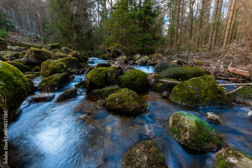 Harz s Flowing Symphony  Long Exposure of a Wild River Embraced by Rocks