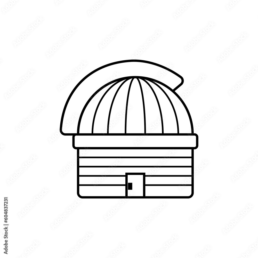 Observatory Telescope icon, logo and illustration Observatory Telescope icon, logo and illustration