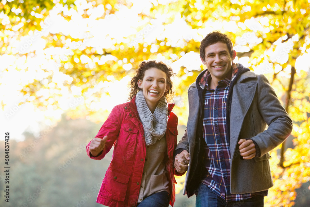 Couple walking in park Couple walking in park