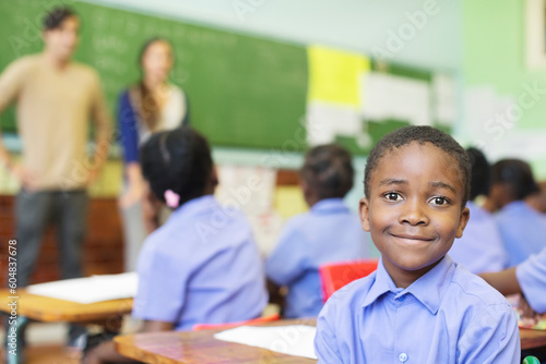 Student smiling in class