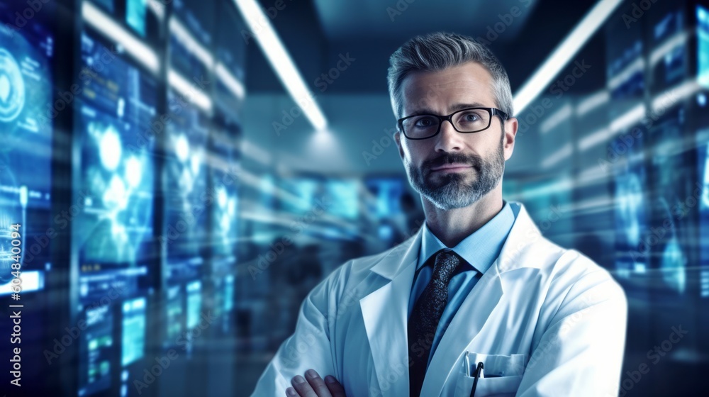 Medicine doctor. Digital healthcare and network connection, medical technology, and futuristic concept. Generative AI. Medicine doctor. Digital healthcare and network connection, medical technology, and futuristic concept. Generative AI.