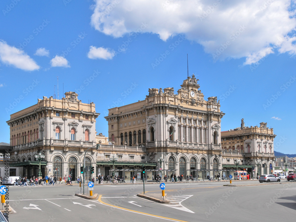 Genoa, Italy - 04 04 2023 : Side view of Genoa main train station (Brignole)