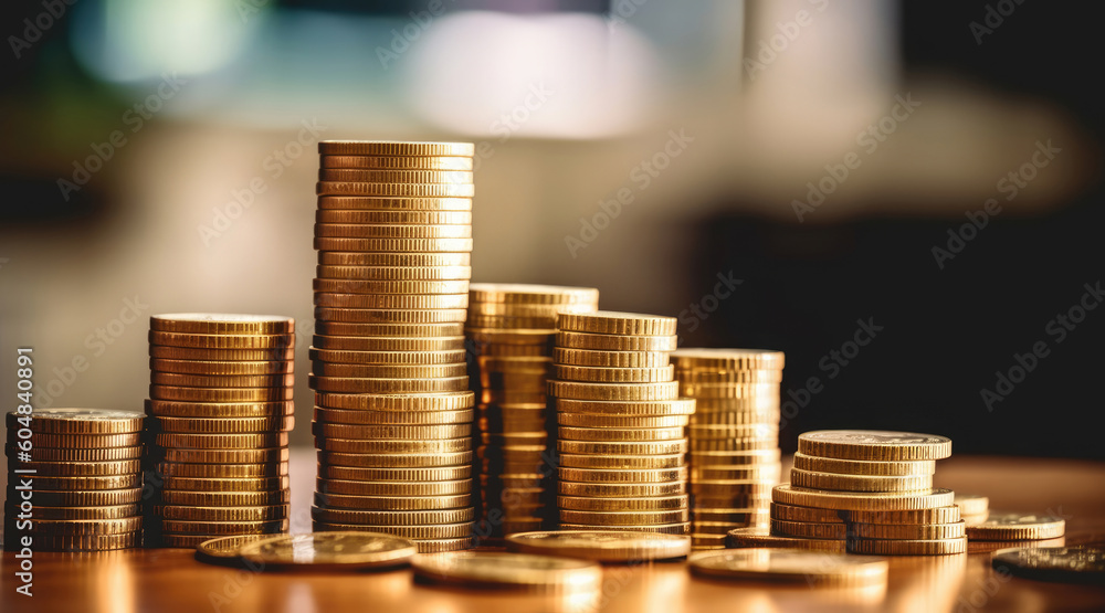Financial investment stack of coins for financial investor Financial investment stack of coins for financial investor