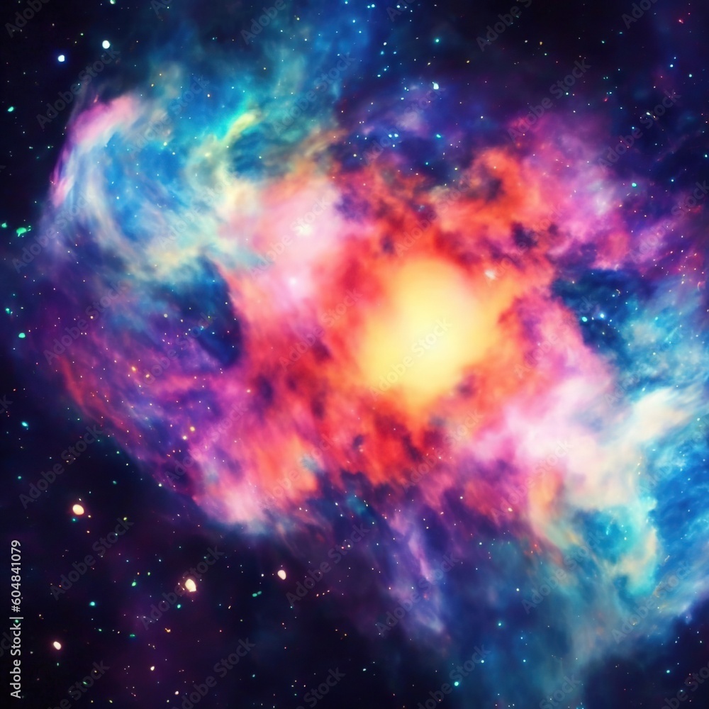 Fototapeta premium Colorful space galaxy cloud nebula. Stary night cosmos. Universe science astronomy. Supernova background wallpaper