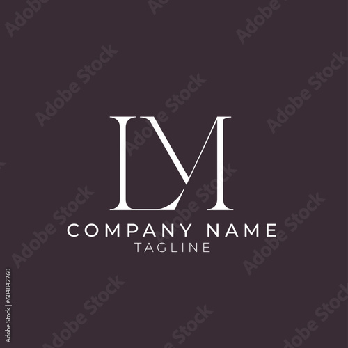 LM letter logo design on luxury background