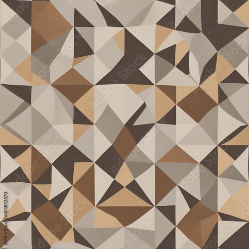 Abstract colorful background. Brown, grey and black. Delaunay voronoi trianglify diagram. generative ai