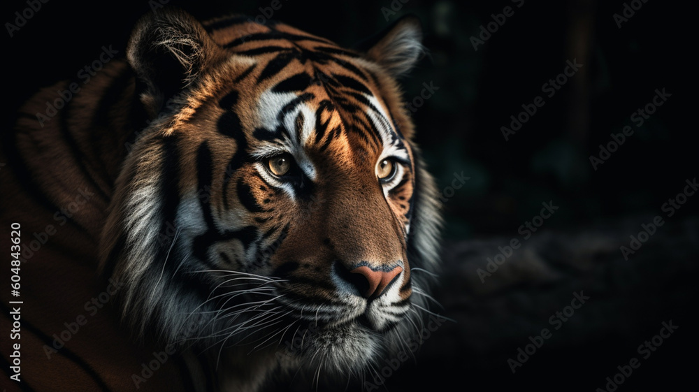 portrait of a tiger Generative AI Illustration. portrait of a tiger Generative AI Illustration.