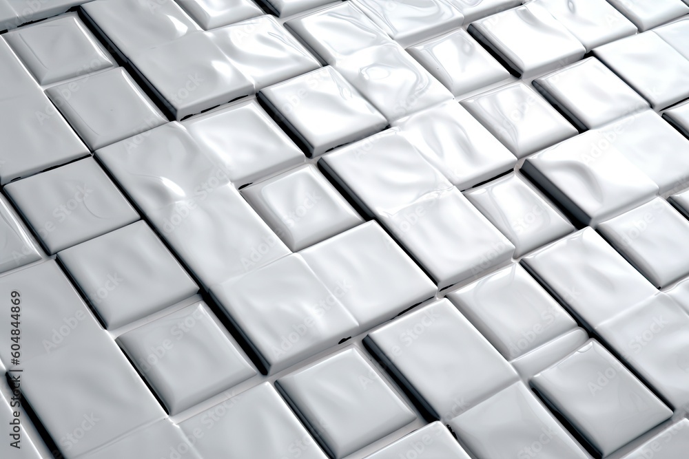 Fototapeta premium White brick wall seamless texture Generative AI