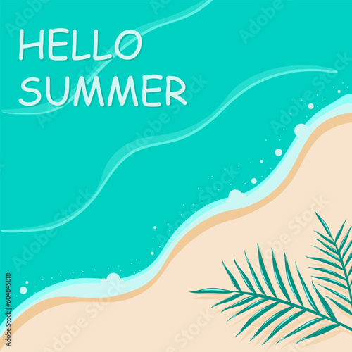 Summer beach background. Card, banner, paper.