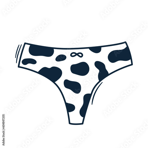 Doodle panties vector illustration. Hand drawn girl and woman underwear. Cute panty sketch drawing.