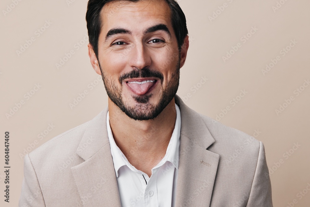 man businessman smiling portrait business copyspace happy handsome beige suit eyeglass man businessman smiling portrait business copyspace happy handsome beige suit eyeglass