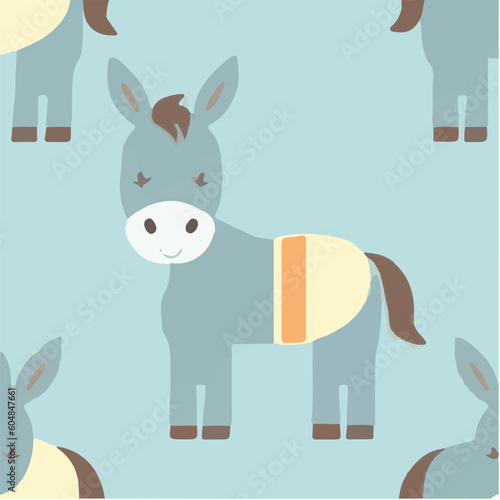 cute simple donkey pattern, cartoon, minimal, decorate blankets, carpets, for kids, theme print design

