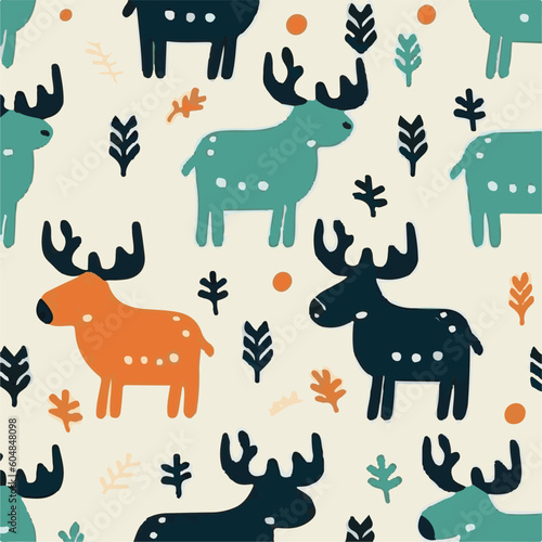cute simple elk pattern, cartoon, minimal, decorate blankets, carpets, for kids, theme print design 