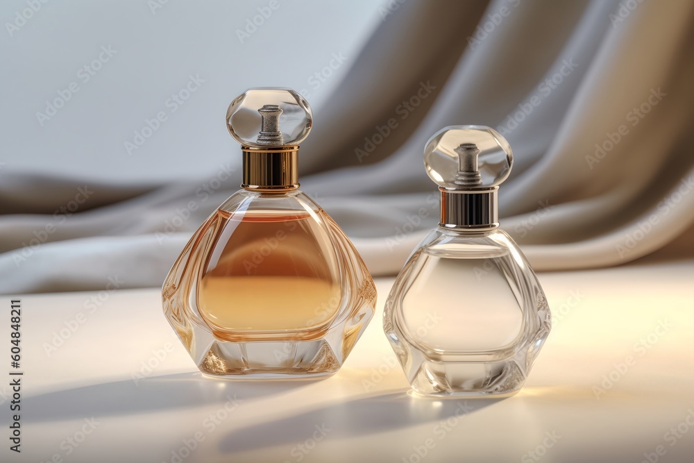 Bottles of perfume, generative ai Bottles of perfume, generative ai