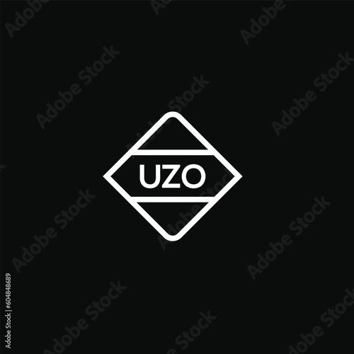 UZO letter design for logo and icon.UZO monogram logo.vector illustration with black background. photo