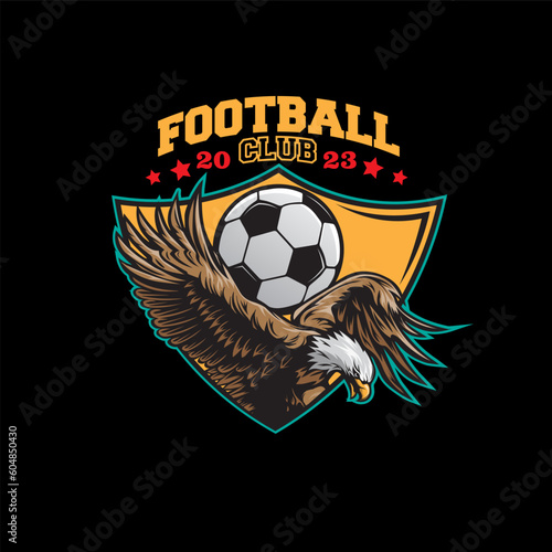 design logo eagle football vector illustration