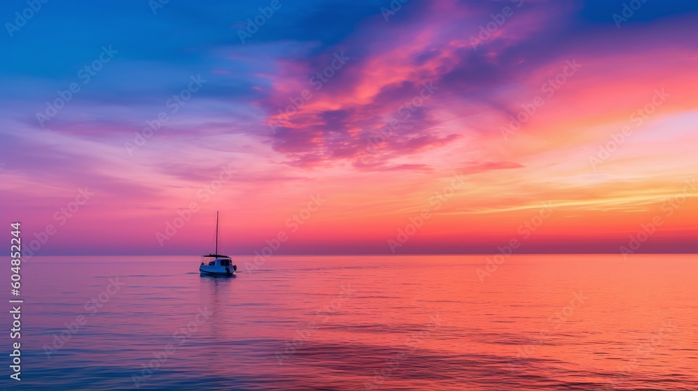 Coastal Tranquility: Serene Sunset on the Horizon Generative AI Coastal Tranquility: Serene Sunset on the Horizon Generative AI