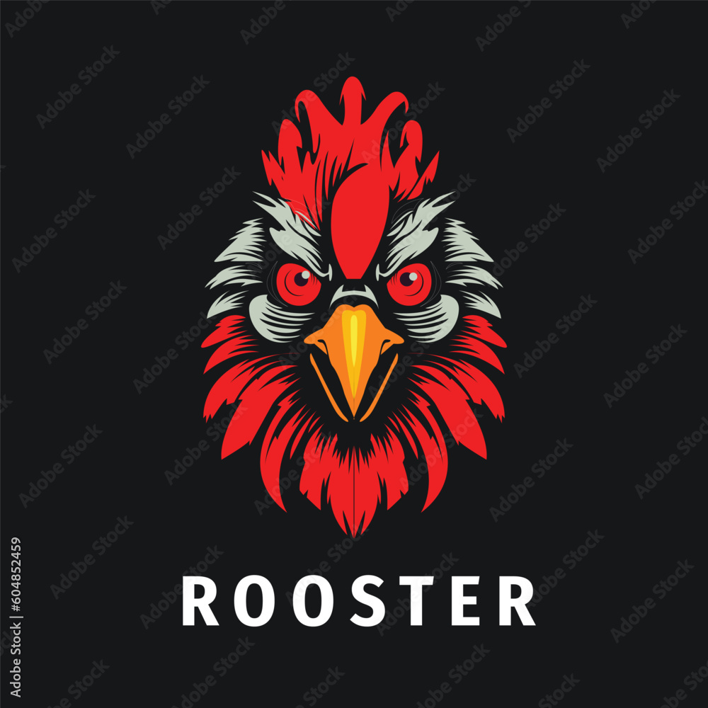 Angry rooster illustration template design Angry rooster illustration template design
